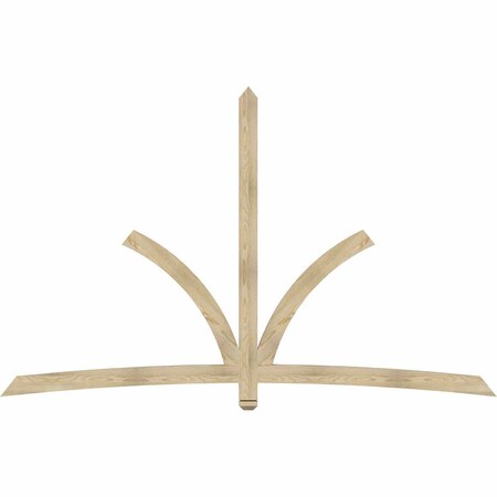 Ekena Millwork Davenport Rough Sawn Timber Gable Bracket, Douglas Fir, 108"W x 68"H x 2"D x 4"F, 15/12 Pitch GBW108X68X0204DAV00RDF